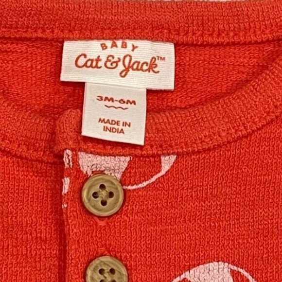 3/$15 Cat & Jack - Unisex Red 3-6M Bodysuit w/Beach Ball Print - Picture 2 of 5